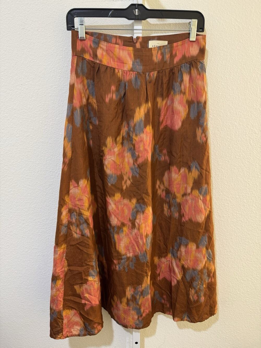Sezane Siloe Floral Midi Skirt Floral Flowers Size 36 / S